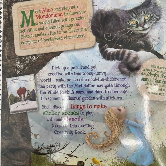 ALICE IN WONDERLAND Kids Coloring Creativity Book Gift Disney Arts & Crafts NWT - Picture 10 of 13